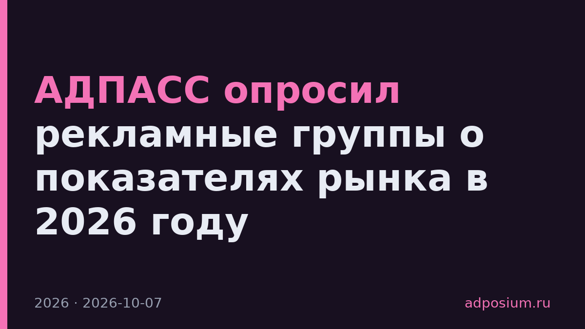АДПАСС опросил рекламные группы о показателях рынка в 2026 году