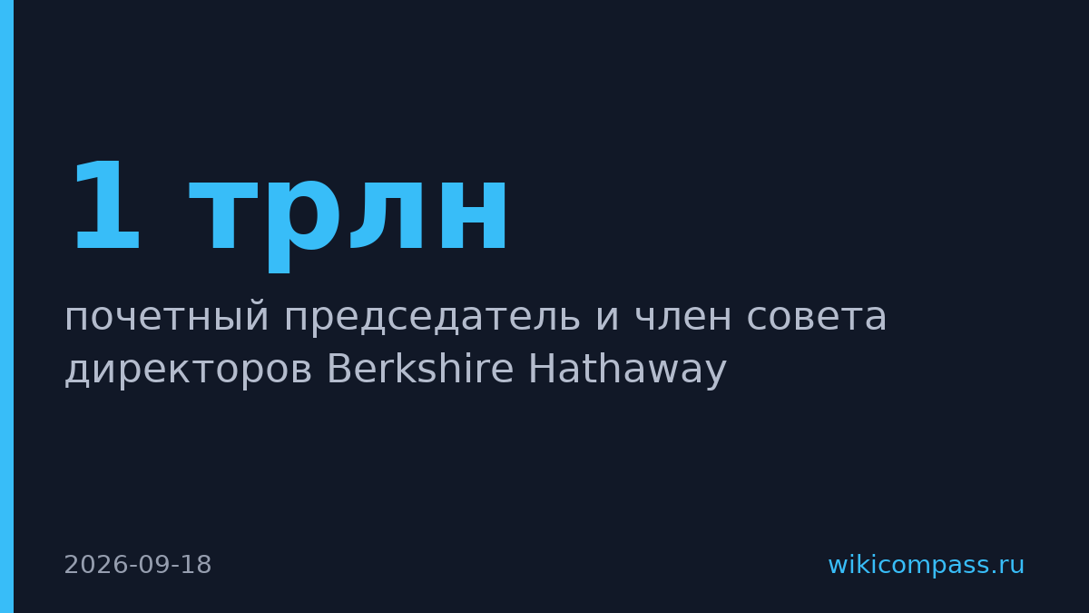 Баффетт уходит с поста председателя Berkshire после 59 лет