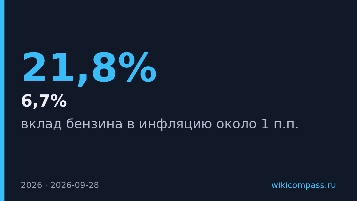 Бензин добавит 1 п.п. к инфляции России в 2026 году