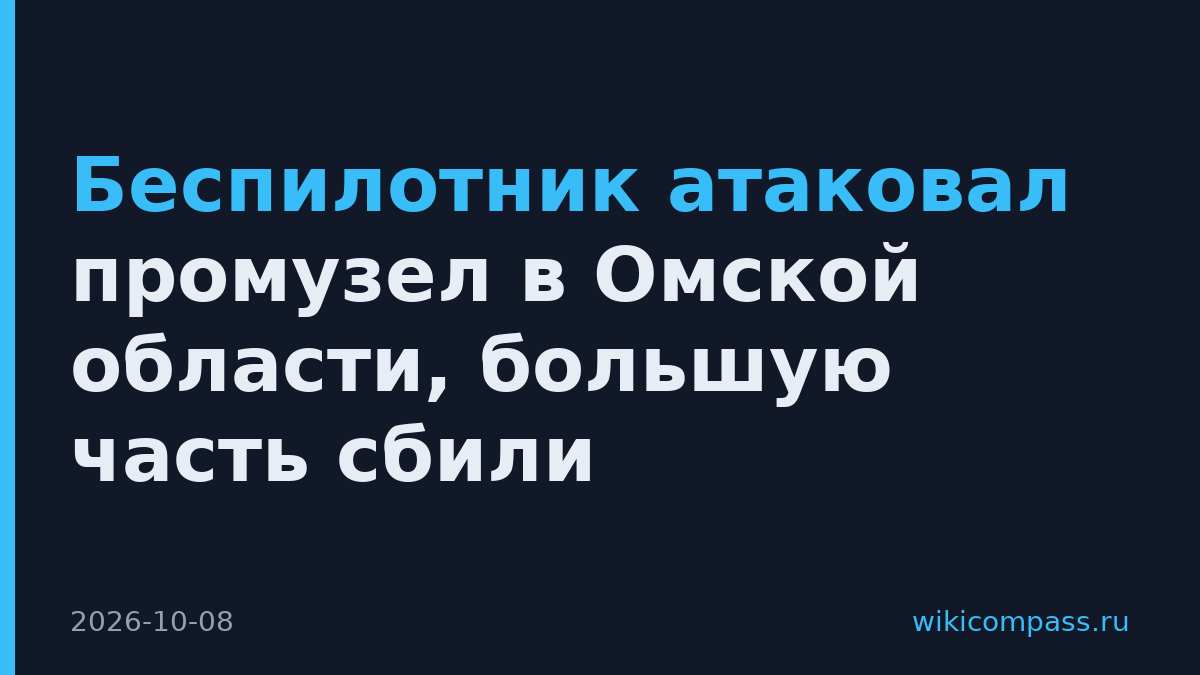 Беспилотник атаковал промузел в Омской области, большую часть сбили
