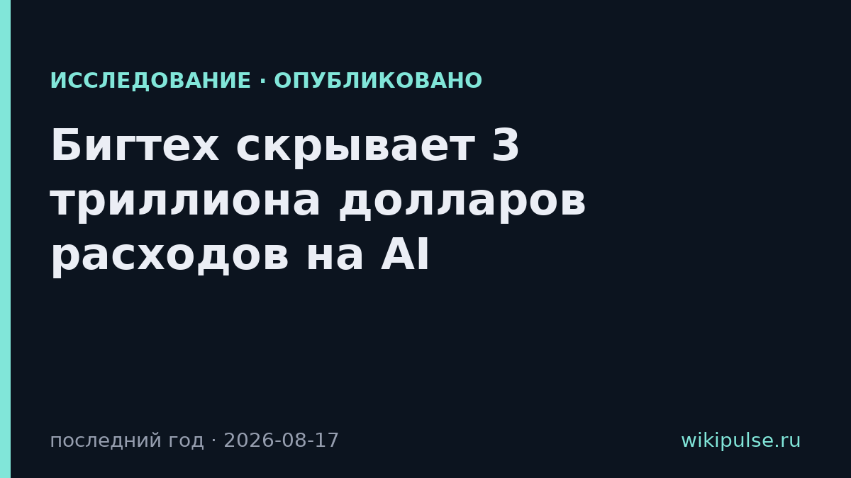 Бигтех скрывает 3 триллиона долларов расходов на AI