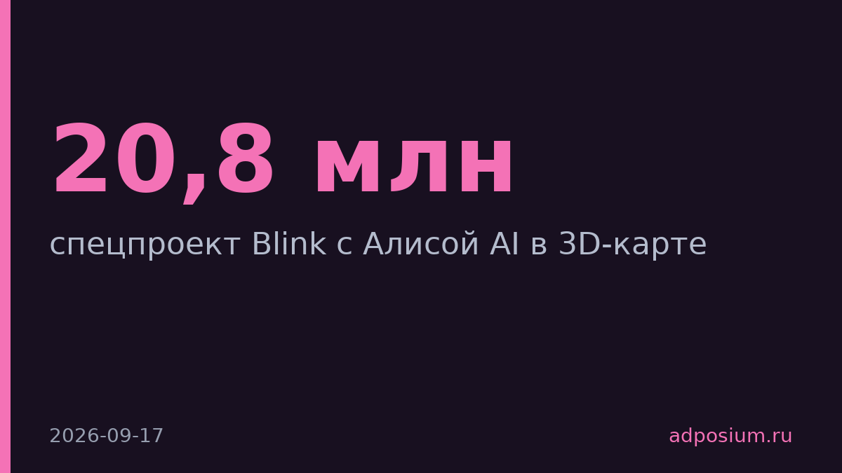 Blink встроил Алису в 3D-карту и собрал 20,8 млн просмотров