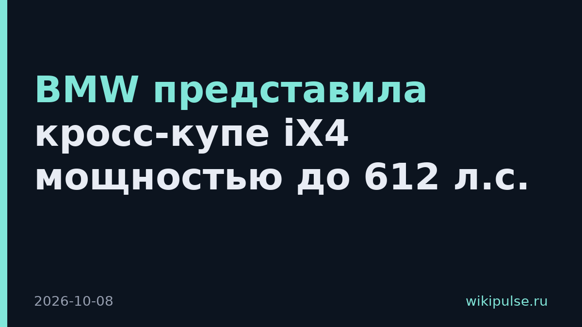 BMW представила кросс-купе iX4 мощностью до 612 л.с.