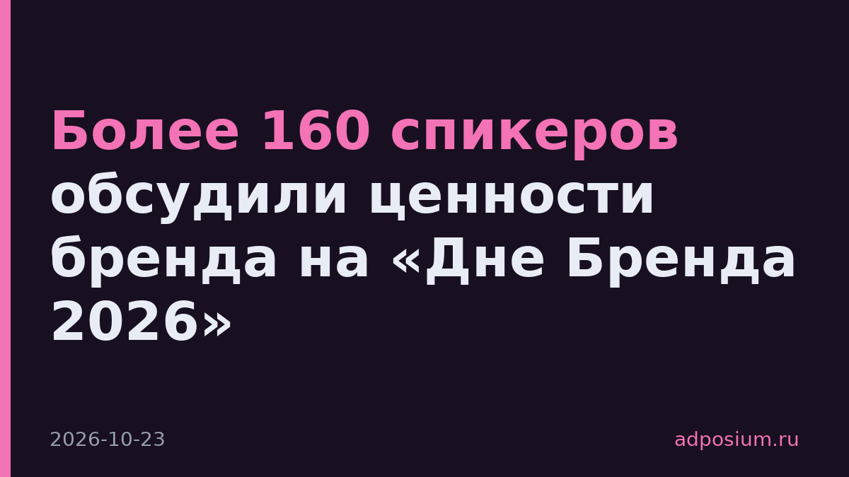 Более 160 спикеров обсудили ценности бренда на «Дне Бренда 2026»
