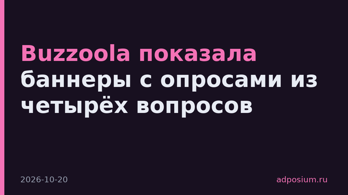 Buzzoola показала баннеры с опросами из четырёх вопросов