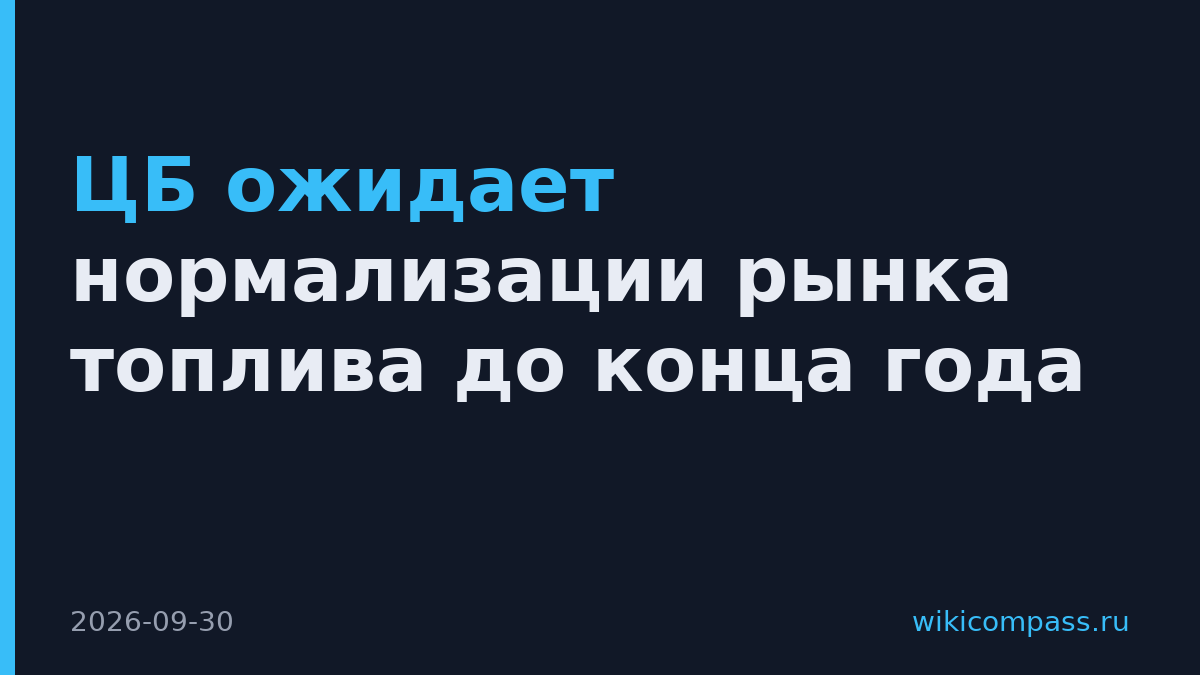 ЦБ ожидает нормализации рынка топлива до конца года