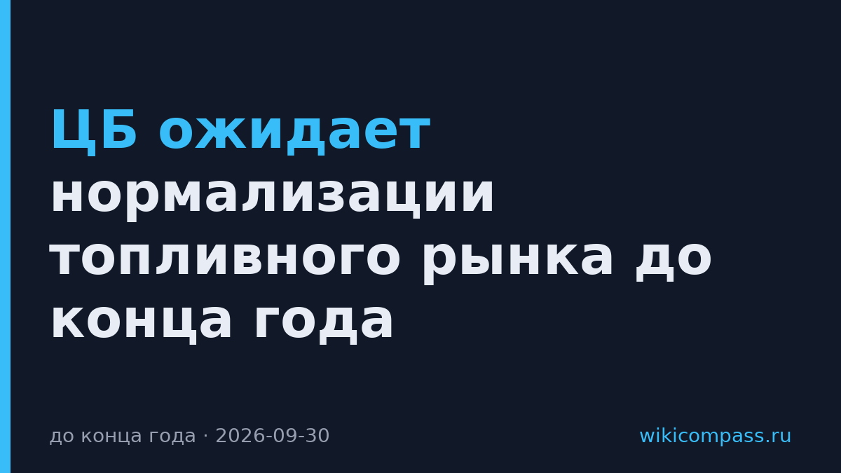 ЦБ ожидает нормализации топливного рынка до конца года