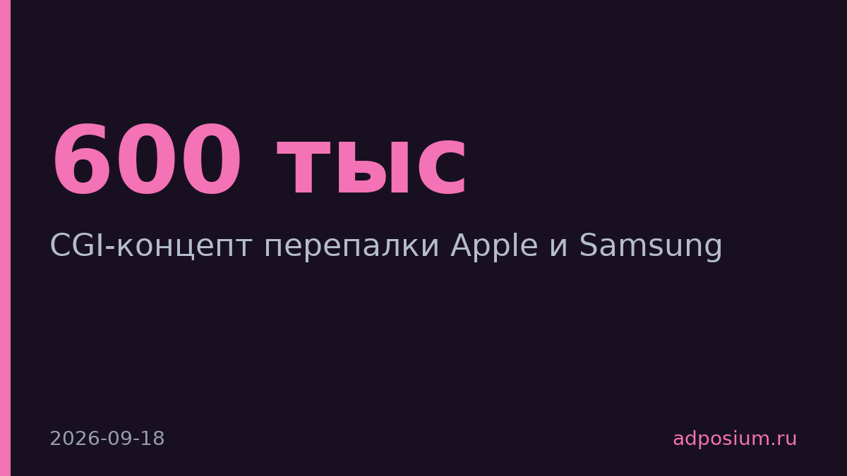 CGI-перепалка Apple и Samsung собрала 600 тысяч лайков за сутки