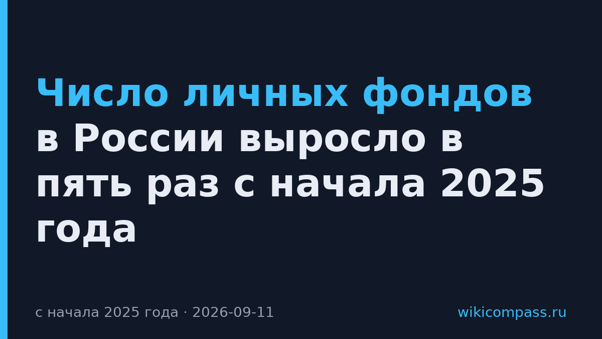 Число личных фондов в России выросло в пять раз с начала 2025 года