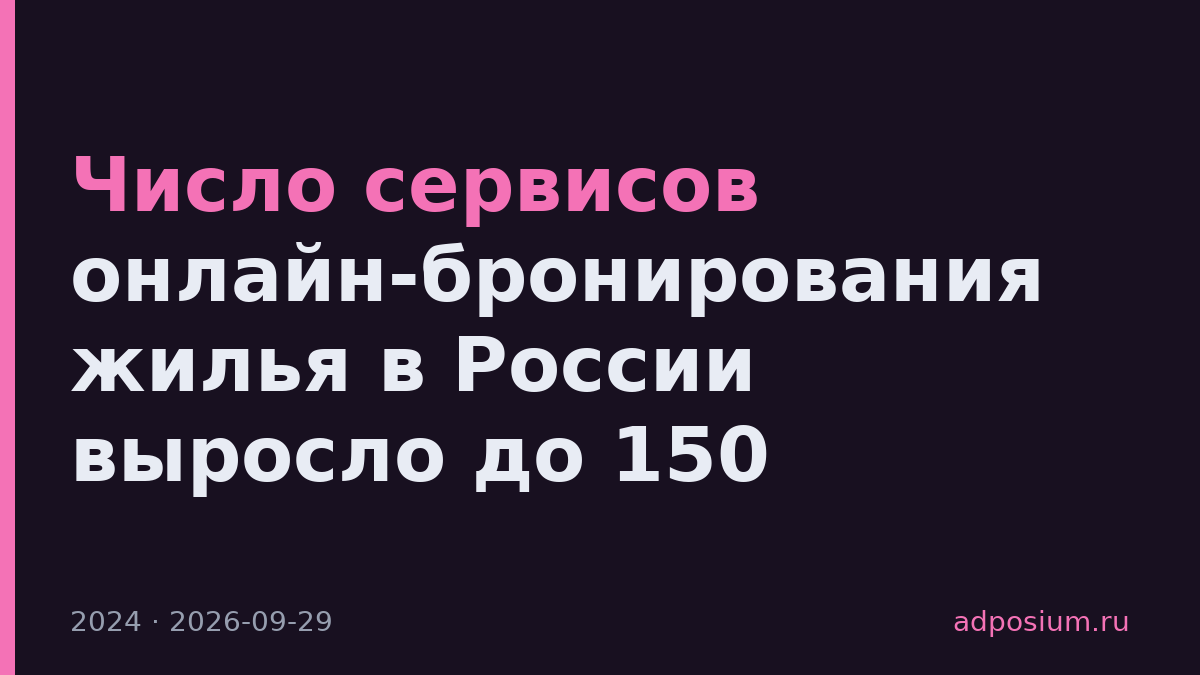 Число сервисов онлайн-бронирования жилья в России выросло до 150