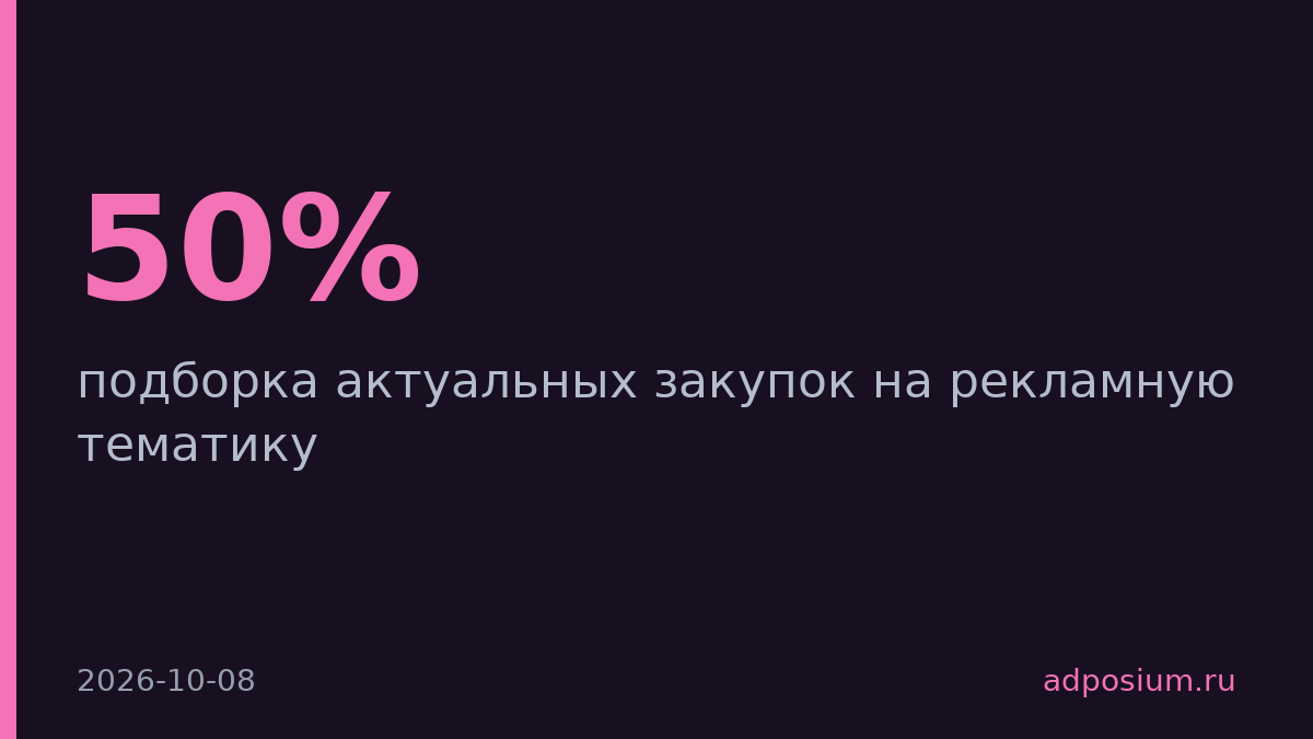 Девять заказчиков ищут подрядчиков на рекламу, заявки до 30 октября