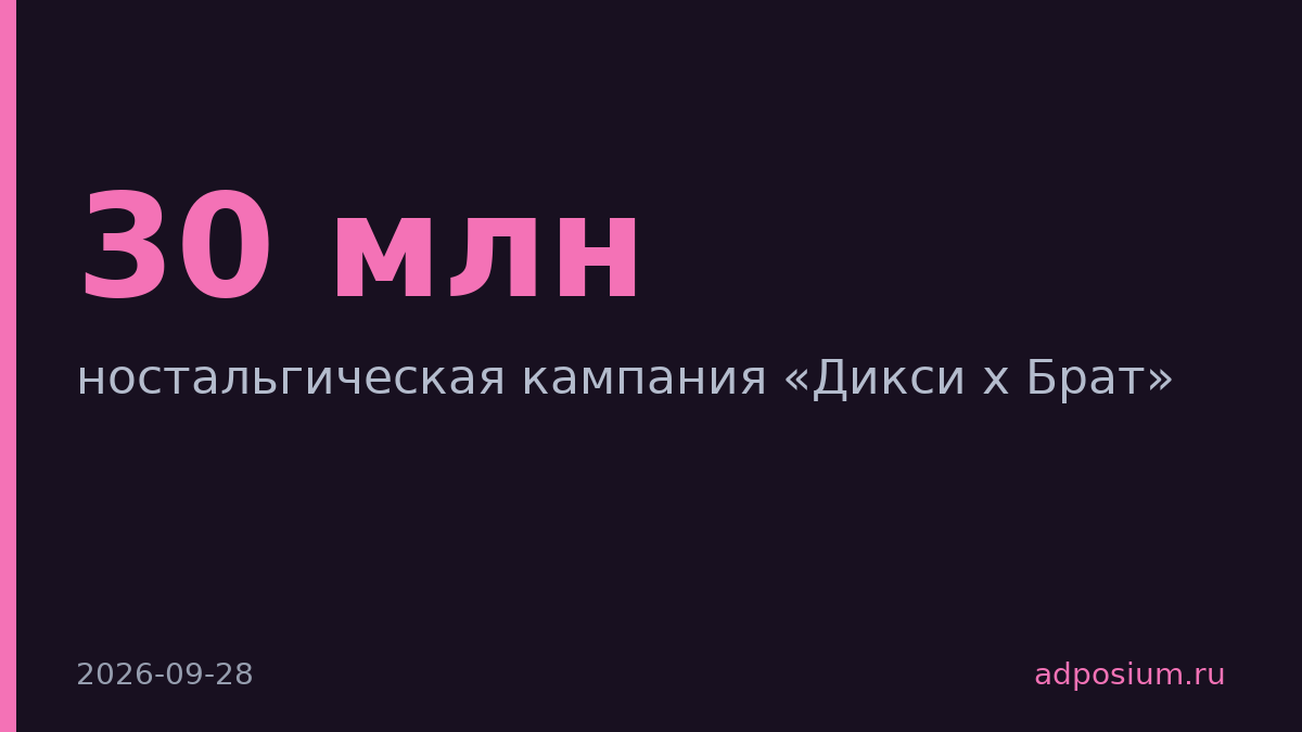 Дикси запустила ностальгическую кампанию с Братом на 30 млн пользователей