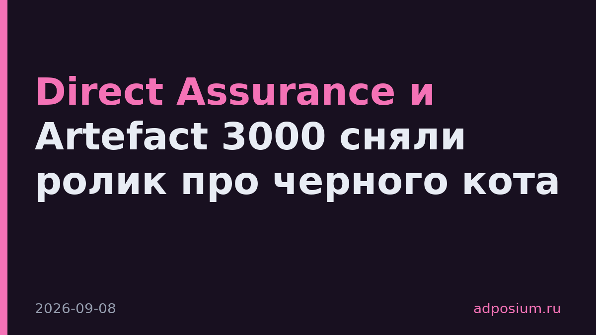 Direct Assurance и Artefact 3000 сняли ролик про черного кота