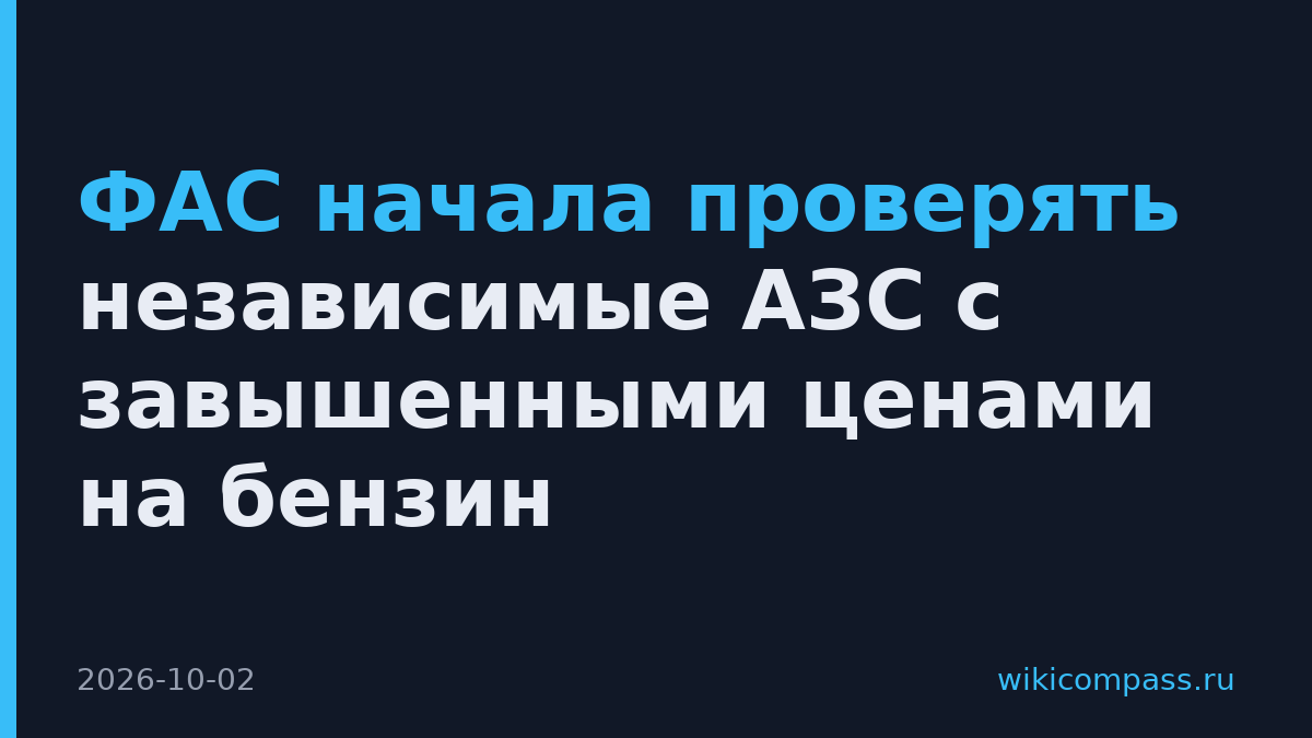 ФАС начала проверять независимые АЗС с завышенными ценами на бензин