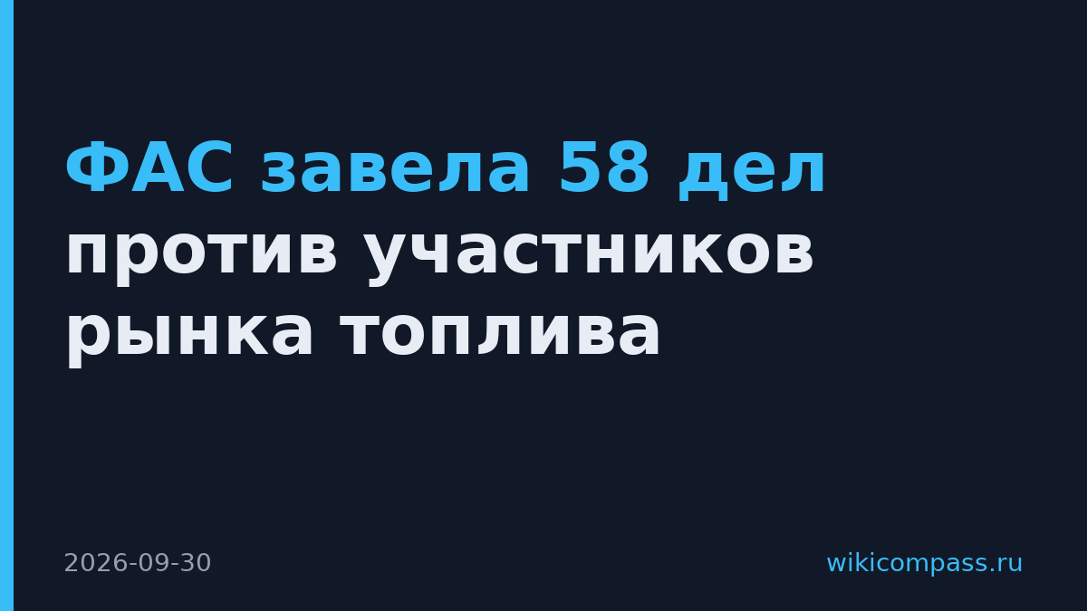 ФАС завела 58 дел против участников рынка топлива