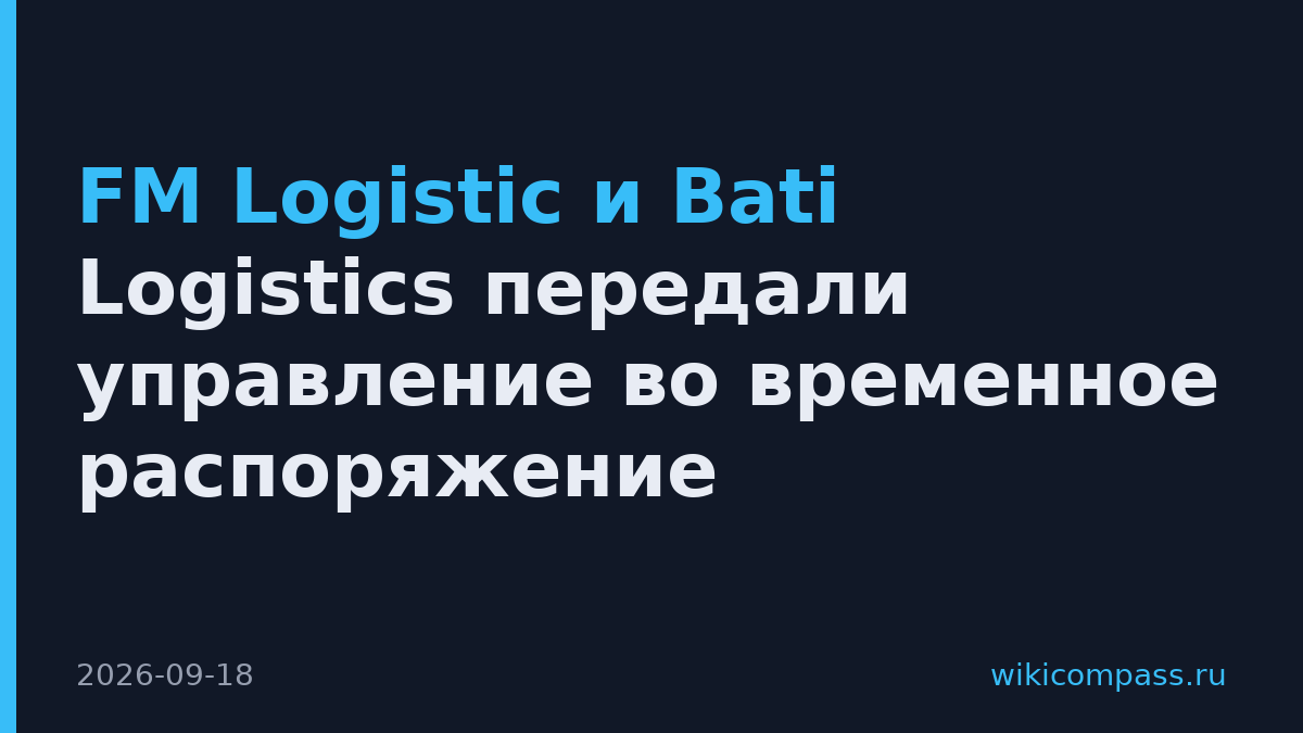 FM Logistic и Bati Logistics передали управление во временное распоряжение