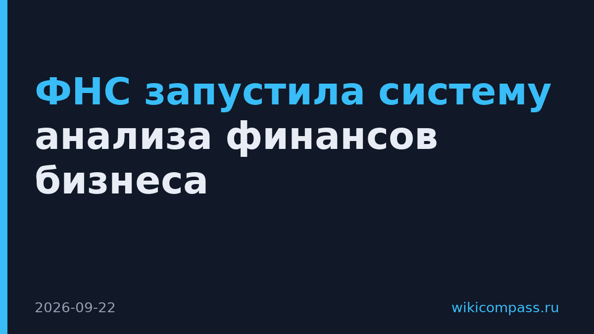 ФНС запустила систему анализа финансов бизнеса
