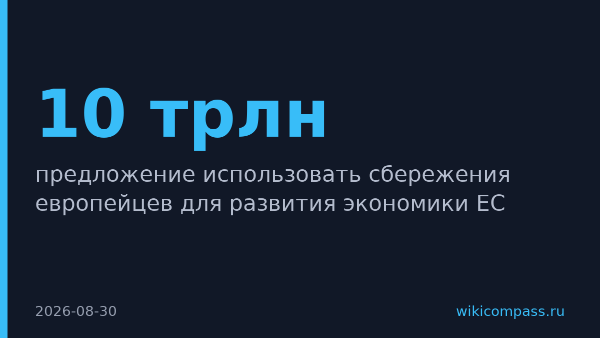 Фон дер Ляйен предложила вложить €10 трлн сбережений европейцев в экономику ЕС