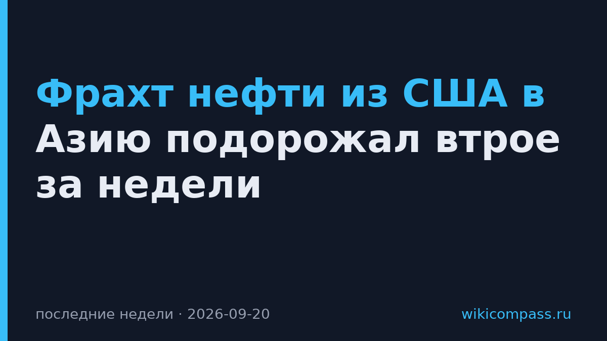Фрахт нефти из США в Азию подорожал втрое за недели