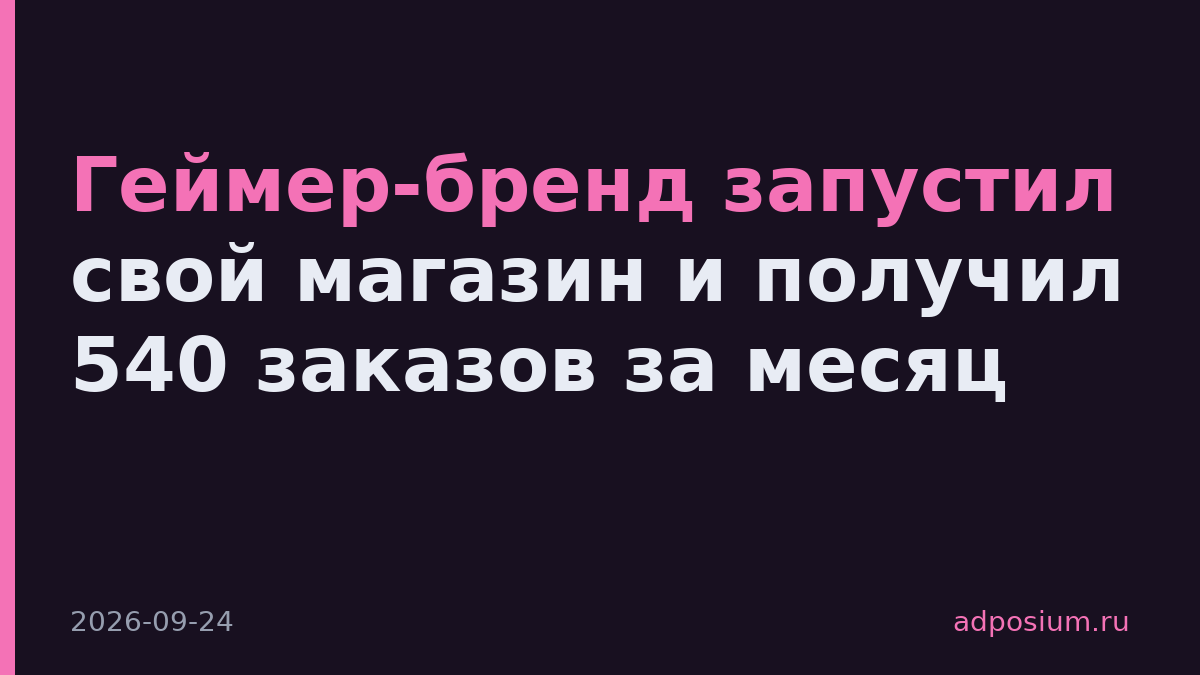 Геймер-бренд запустил свой магазин и получил 540 заказов за месяц