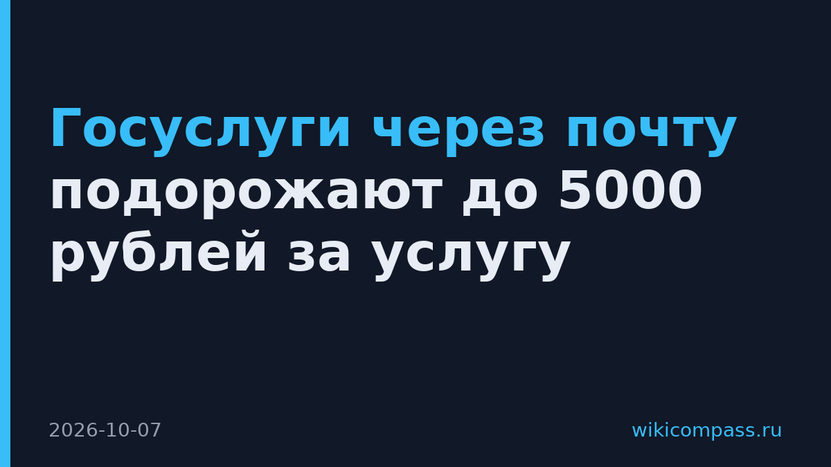 Госуслуги через почту подорожают до 5000 рублей за услугу