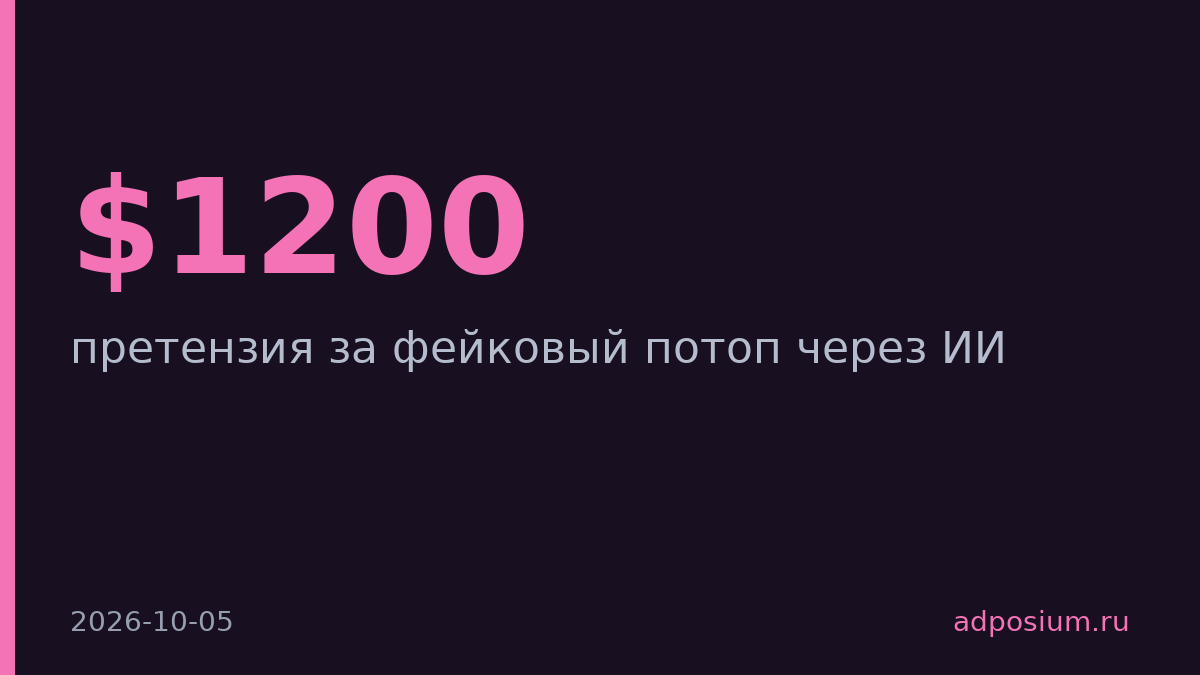 Хозяин Airbnb потребовал $1200 за фейковый потоп на ИИ