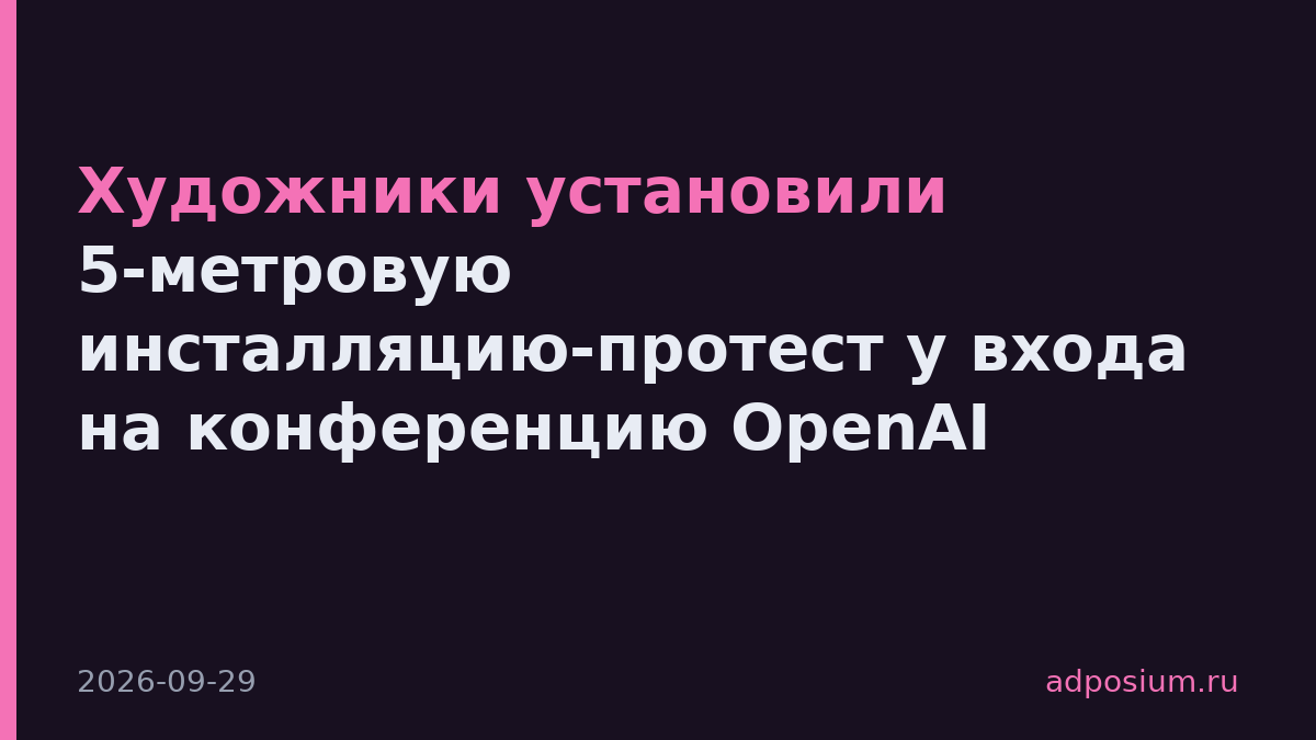 Художники установили 5-метровую инсталляцию-протест у входа на конференцию OpenAI