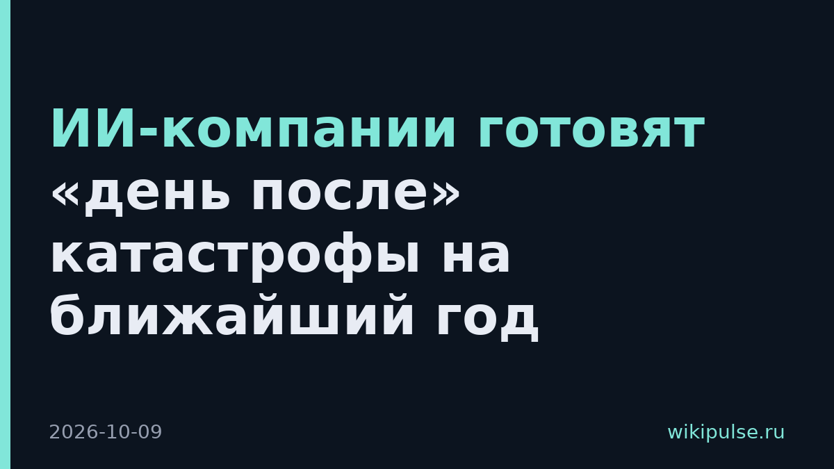 ИИ-компании готовят «день после» катастрофы на ближайший год
