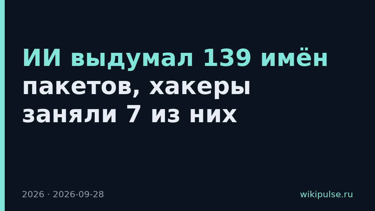 ИИ выдумал 139 имён пакетов, хакеры заняли 7 из них