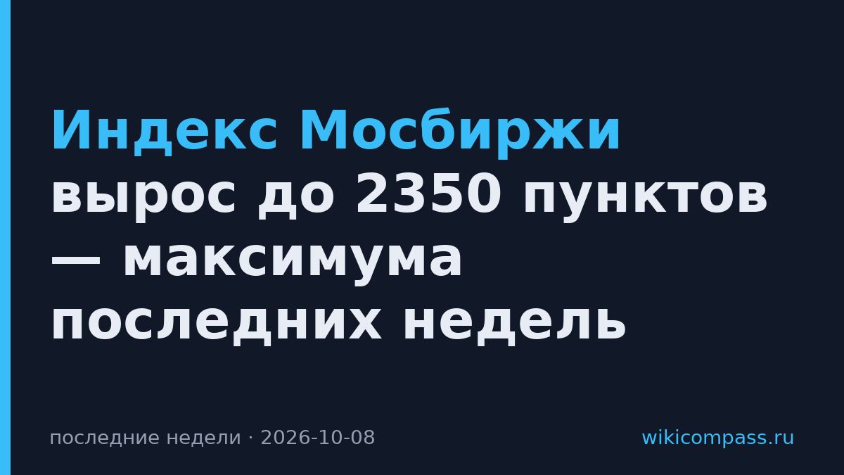 Индекс Мосбиржи вырос до 2350 пунктов — максимума последних недель