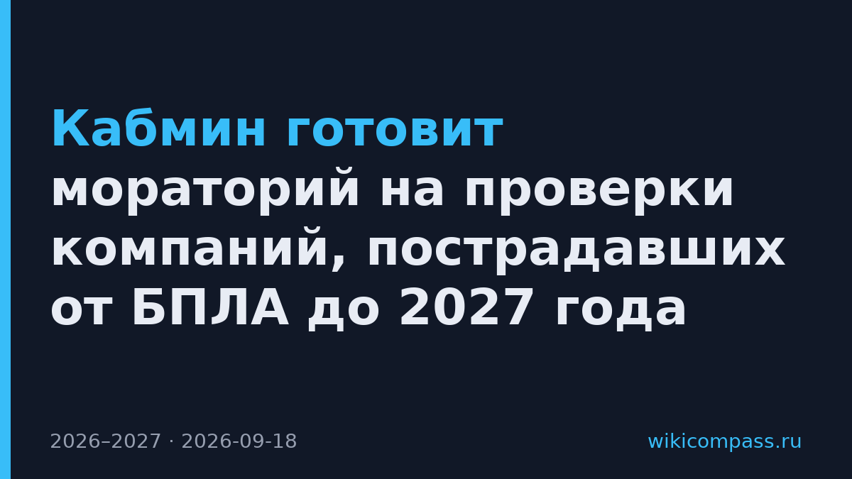Кабмин готовит мораторий на проверки компаний, пострадавших от БПЛА до 2027 года