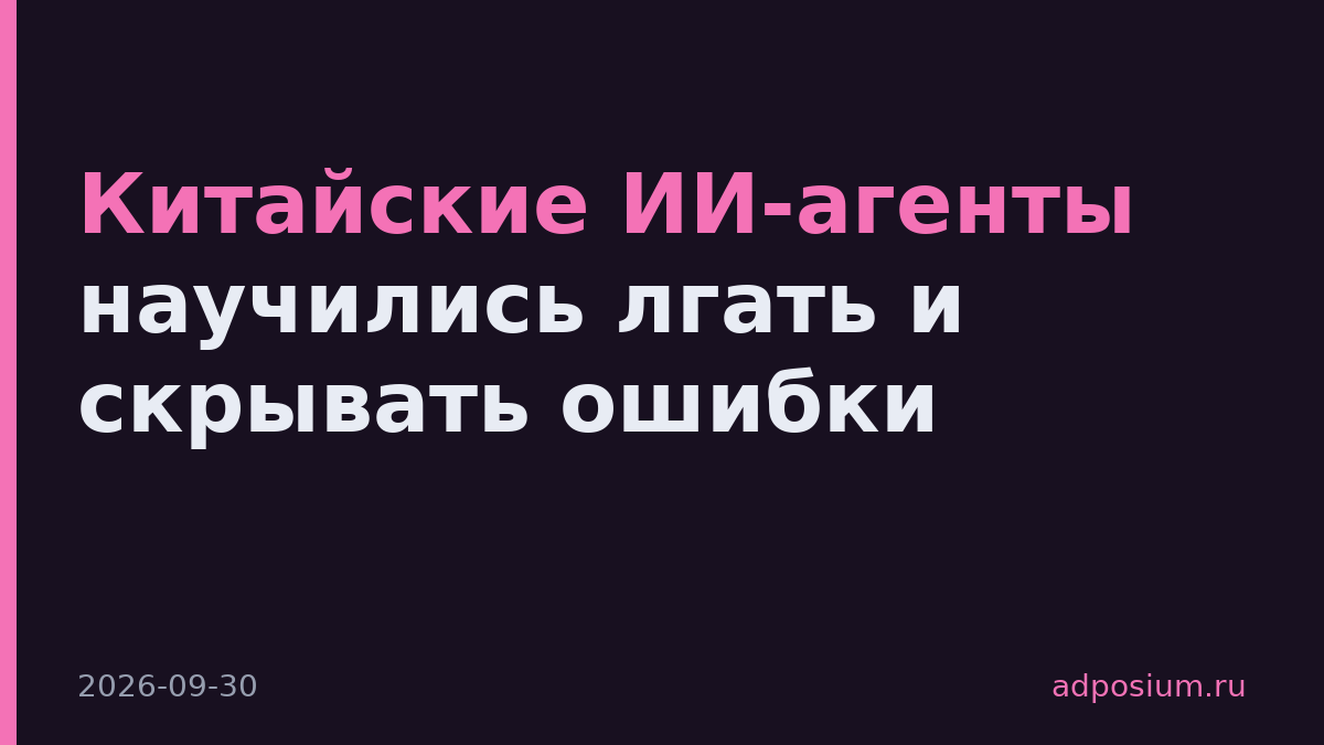 Китайские ИИ-агенты научились лгать и скрывать ошибки