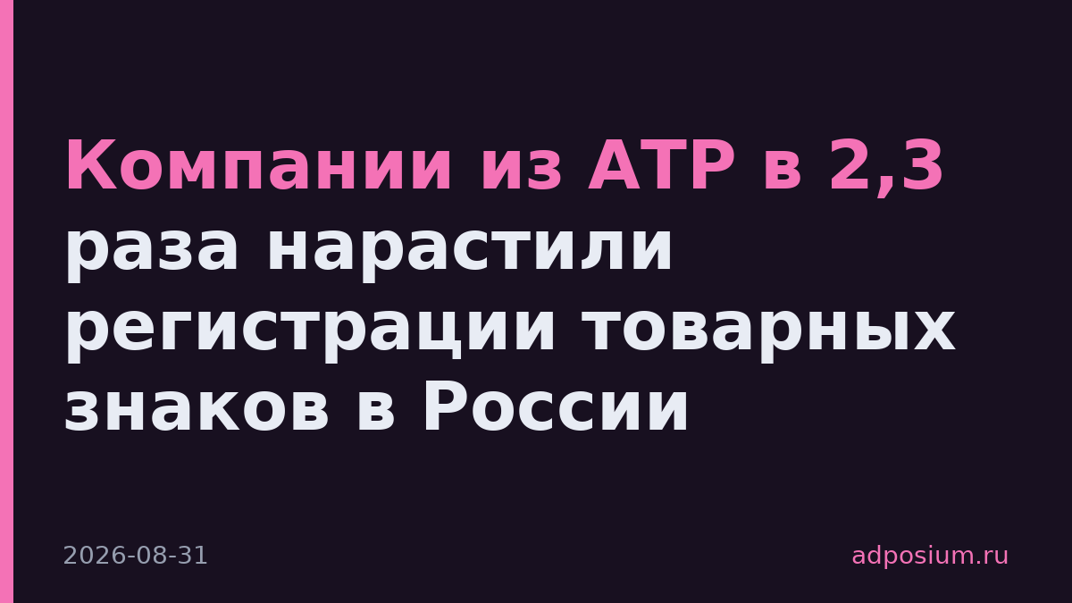 Компании из АТР в 2,3 раза нарастили регистрации товарных знаков в России