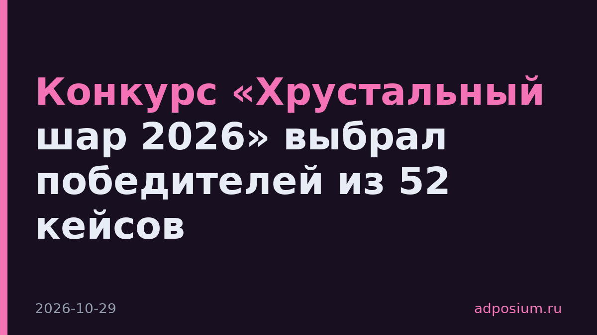 Конкурс «Хрустальный шар 2026» выбрал победителей из 52 кейсов