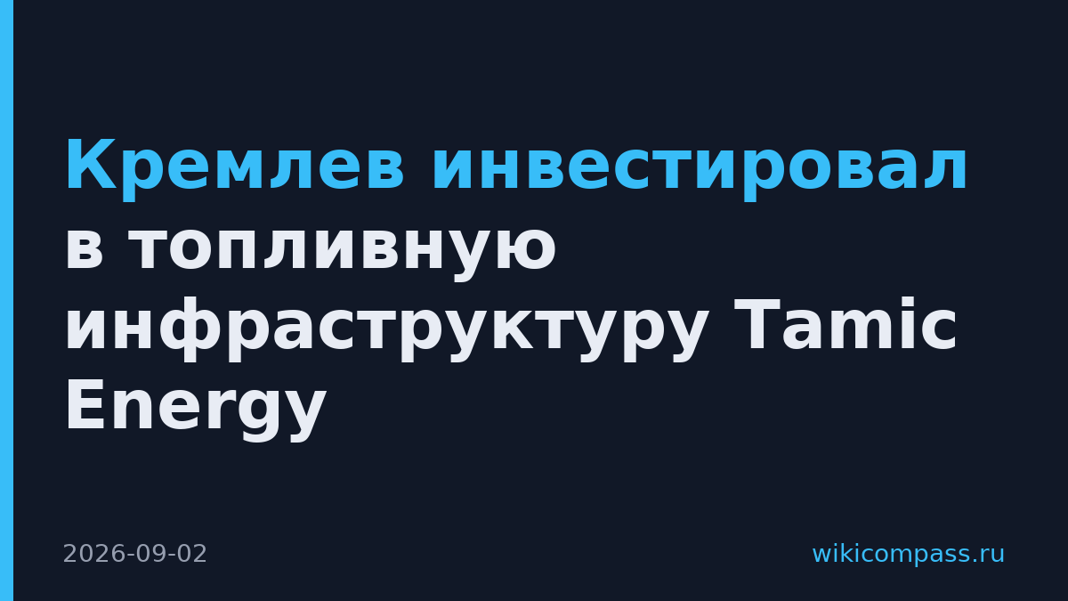 Кремлев инвестировал в топливную инфраструктуру Tamic Energy