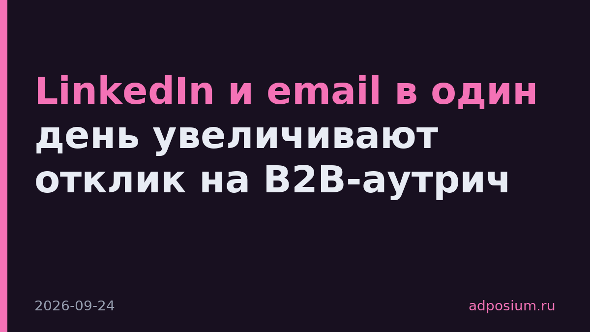 LinkedIn и email в один день увеличивают отклик на B2B-аутрич