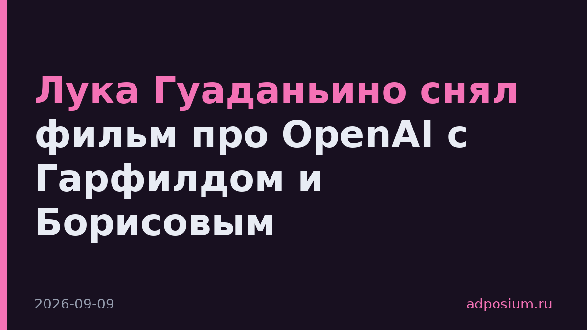 Лука Гуаданьино снял фильм про OpenAI с Гарфилдом и Борисовым