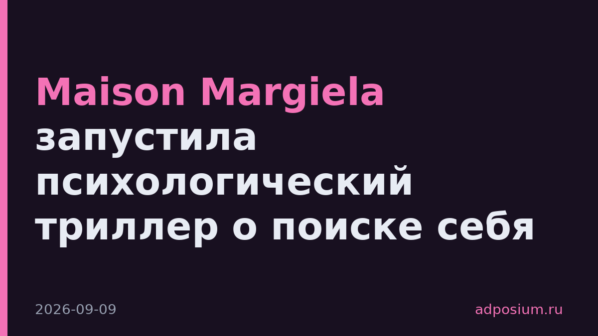 Maison Margiela запустила психологический триллер о поиске себя