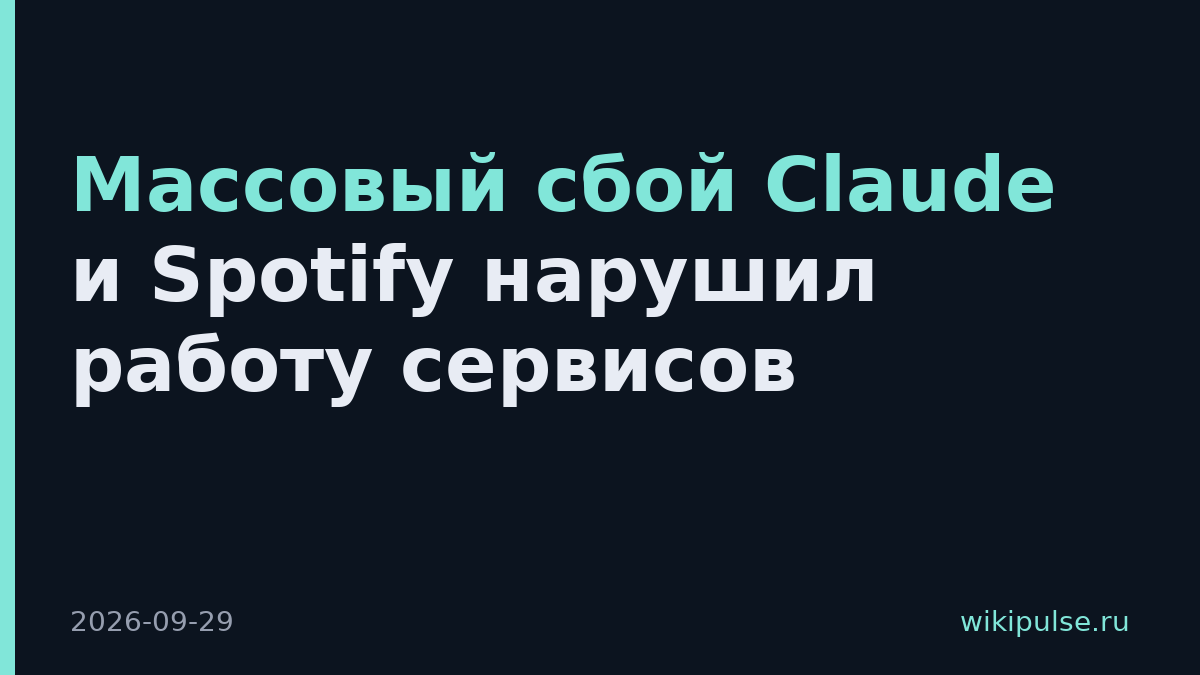 Массовый сбой Claude и Spotify нарушил работу сервисов