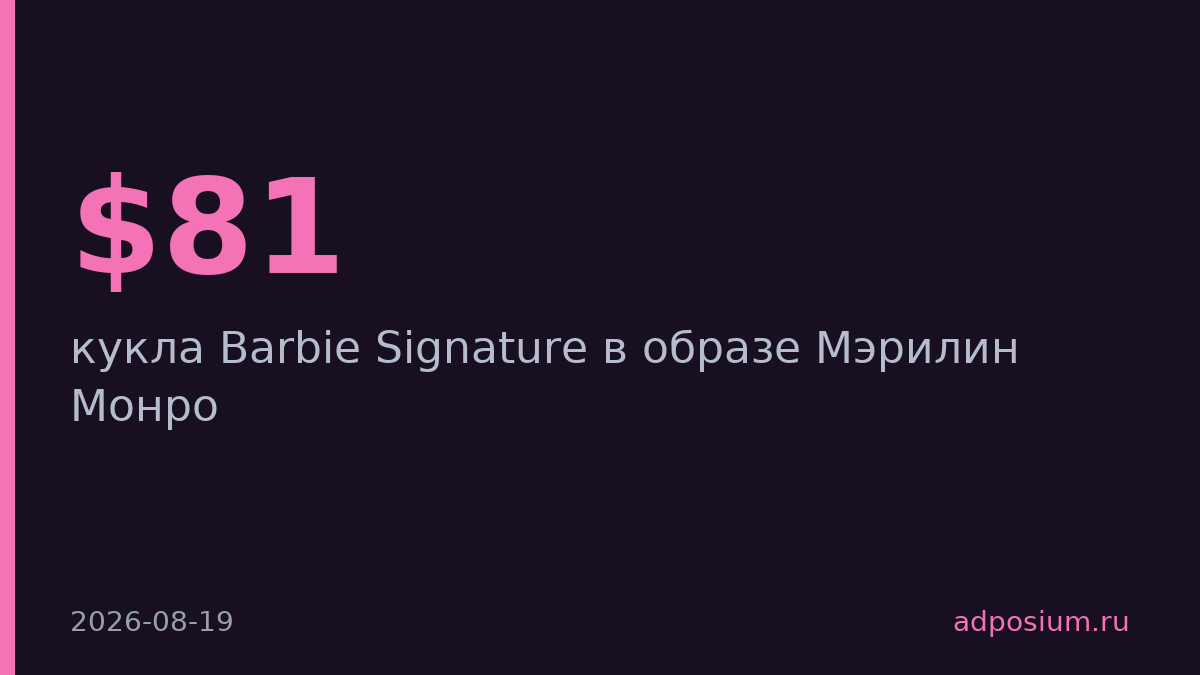 Mattel выпустила куклу Barbie Signature в образе Мэрилин Монро за $81