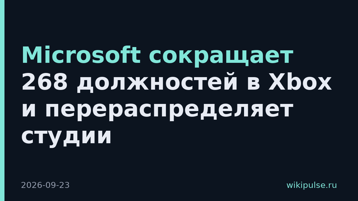 Microsoft сокращает 268 должностей в Xbox и перераспределяет студии