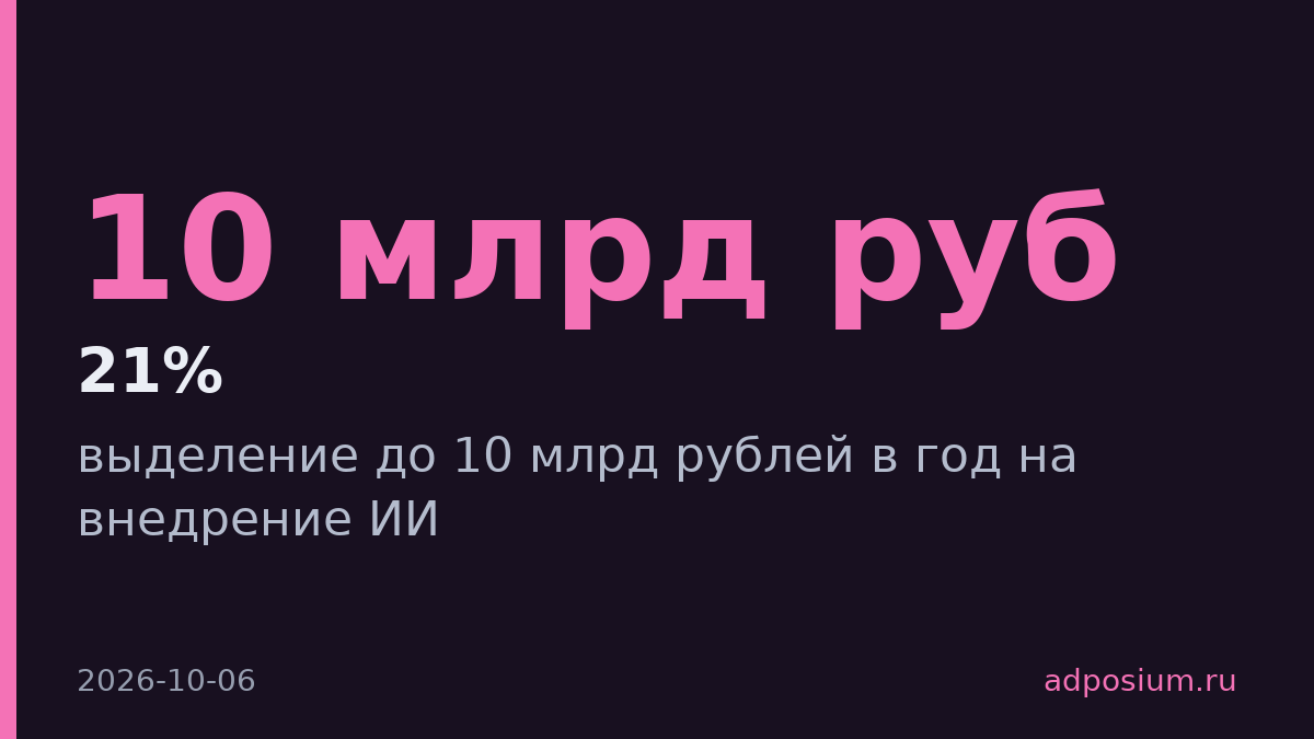 Минцифры выделит до 10 млрд рублей в год на разработку ИИ