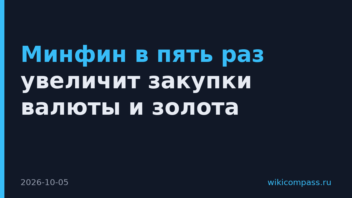 Минфин в пять раз увеличит закупки валюты и золота
