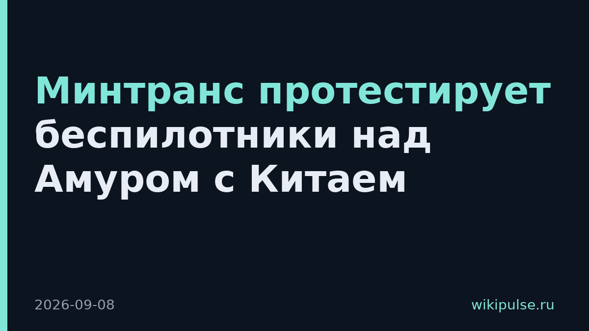 Минтранс протестирует беспилотники над Амуром с Китаем