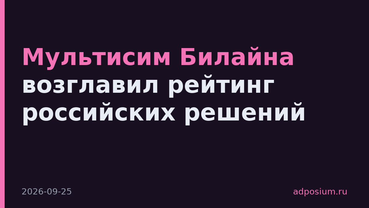 Мультисим Билайна возглавил рейтинг российских решений