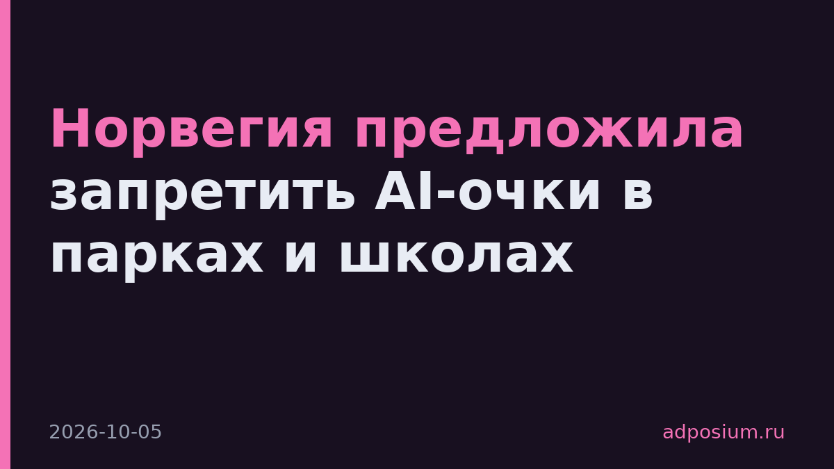 Норвегия предложила запретить AI-очки в парках и школах
