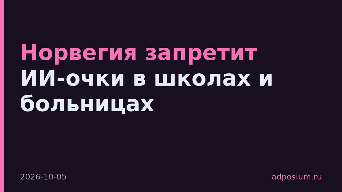 Норвегия запретит ИИ-очки в школах и больницах
