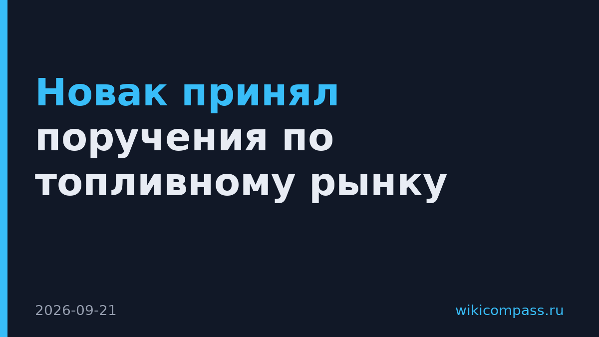 Новак принял поручения по топливному рынку