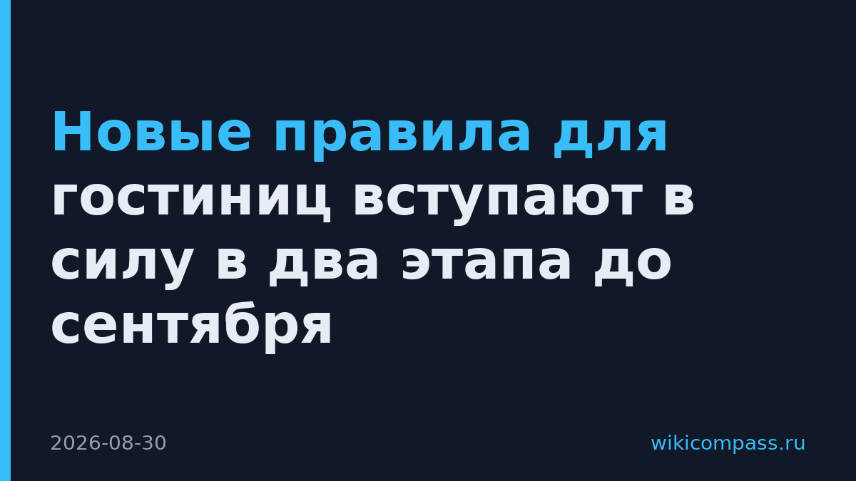 Новые правила для гостиниц вступают в силу в два этапа до сентября