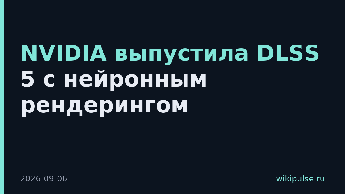 NVIDIA выпустила DLSS 5 с нейронным рендерингом